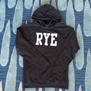 Rye Charcoal Hoodie with Bold White Logo